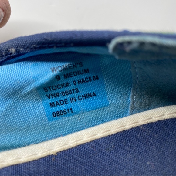 L.L. Bean Green Blue canvas nautical slip-on 9 - Picture 5 of 7